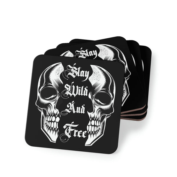 Skull Play Wild And Free Coasters 1 or Set of 4