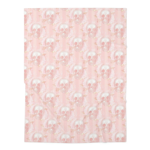 Soft Pink Skulls Baby Swaddle Blanket
