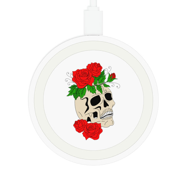 Skull Head Roses Quake Wireless Charging Pad