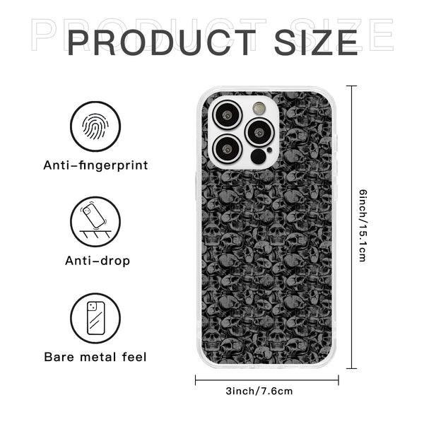 Black Skulls 💀💀💀 iPhone 15 Pro Clear Case