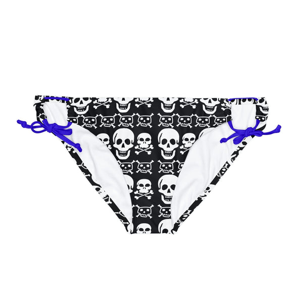 Skulls Crossbones Loop Tie Side Bikini Bottom