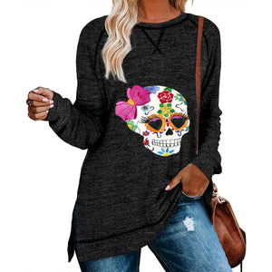 Women's Skull With Bow Colorful Sweatshirt