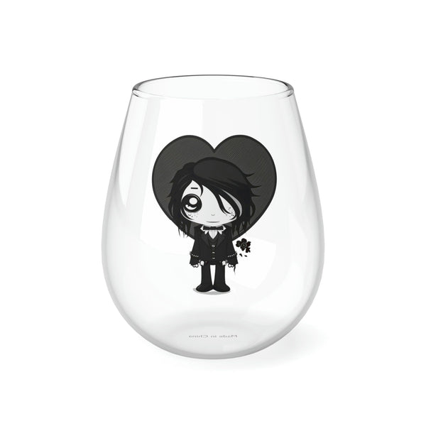 Goth Boy Stemless Wine Glass, 11.75oz