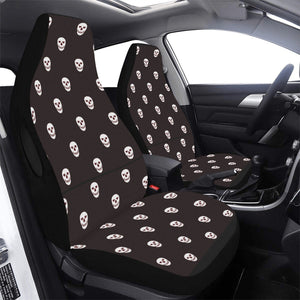 Black Skulls Car Seat Cover Airbag Compatible Set of 2