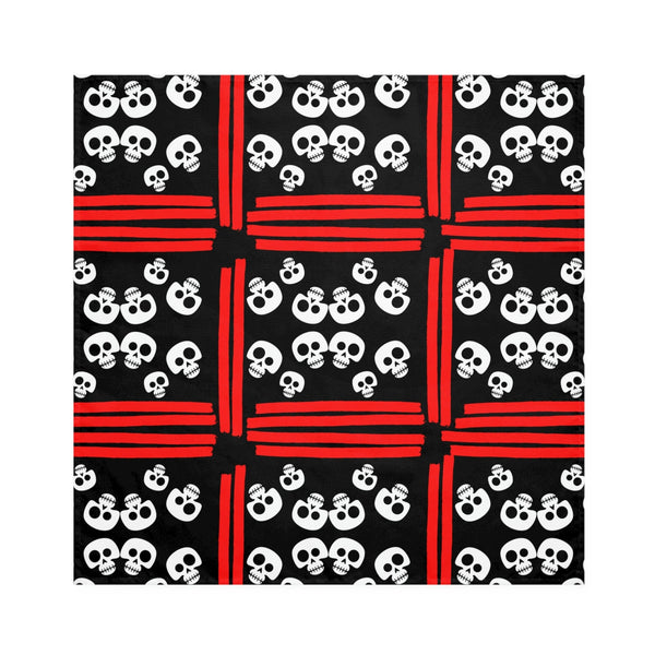 White Skulls With Red Black Napkins Set Of Four