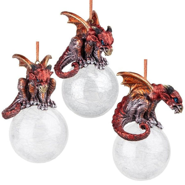 Pensive Percher Dragon Collectible Holiday Ornaments