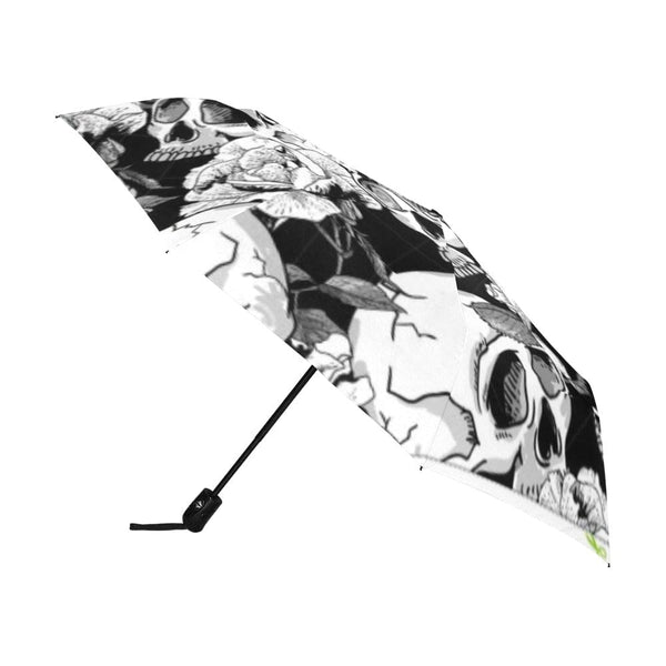 Gray Skull Floral Anti-UV Auto-Foldable Umbrella