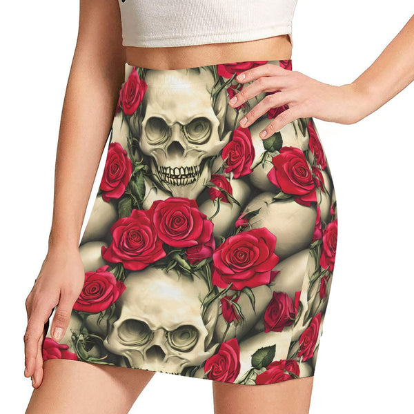 Skulls & Red Roses Wrap Skirt