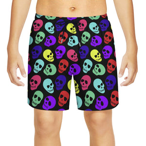 Colorful Skulls Sports Shorts For Kids Are Perfect For Beach Days And Active Play