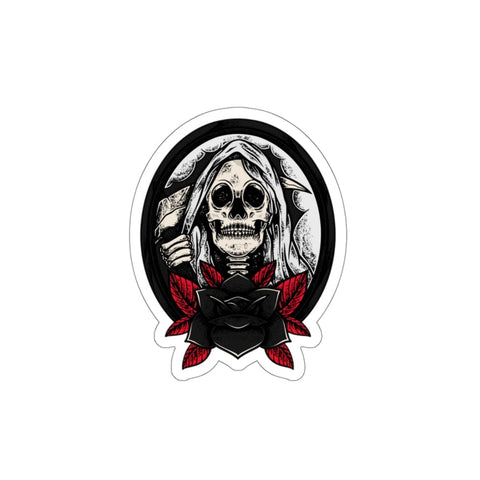 Portrait Black Rose Skull - Original Skull Die-Cut Stickers