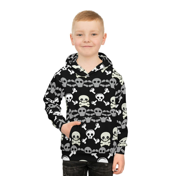 White Skull & Crossbones Black Children's Hoodie
