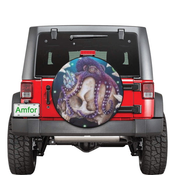 Skull With Octopus 30 Inch Spare Tire Cover