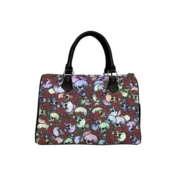 Skulls & Red Roses Barrel Type Handbag