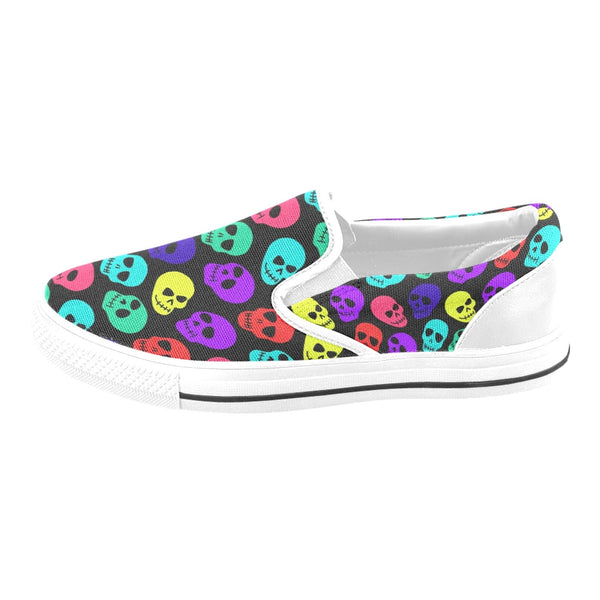 Colorful Skull Slip-on Canvas Kid's Shoes