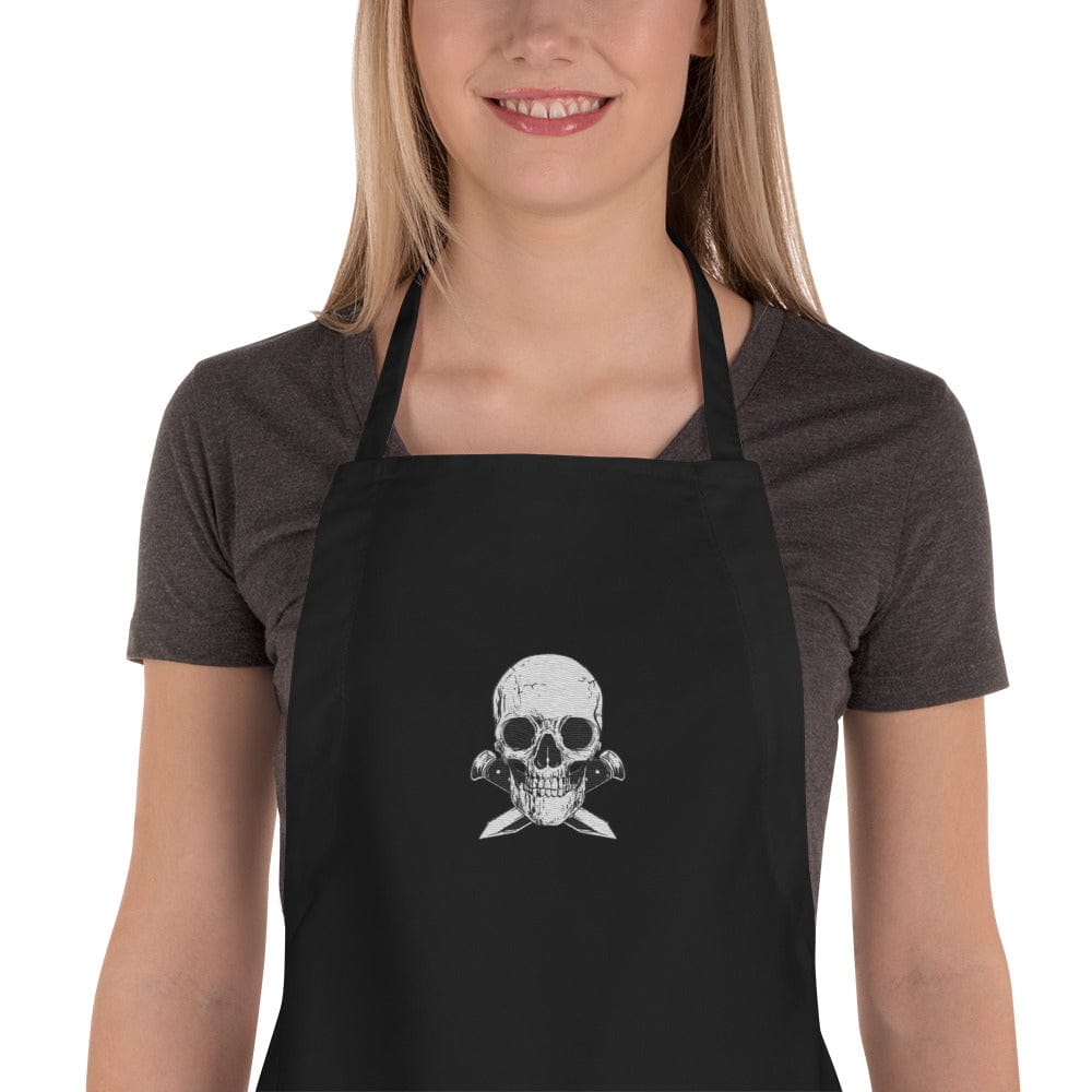 Skull Knives Embroidered Apron