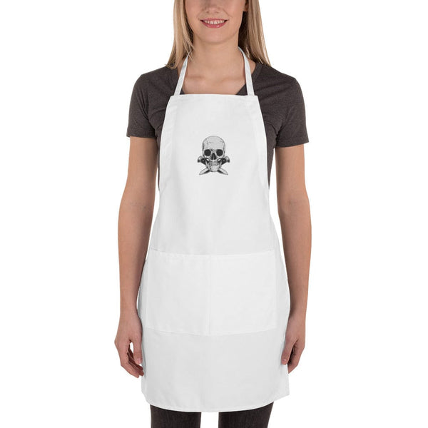 Skull Knives Embroidered Apron