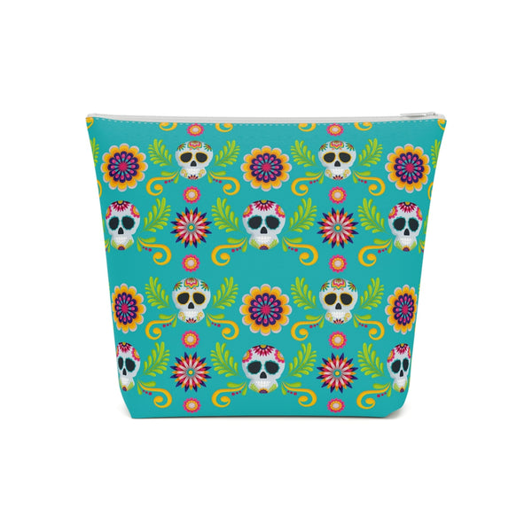 Mexican Skulls Floral Cotton Cosmetic Bag 5 Sizes