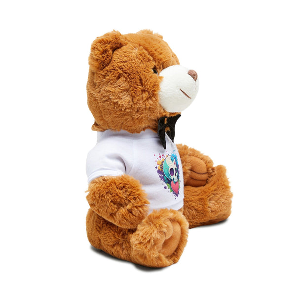 Colorful Skull Heart Teddy Bear With T-Shirt