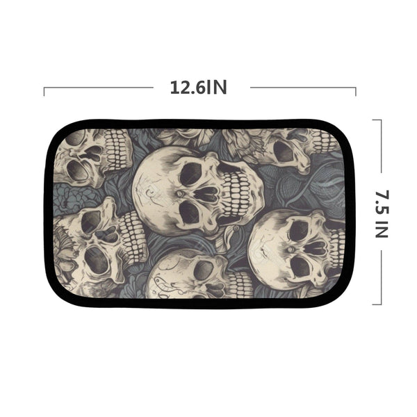 Gray Gothic Skulls Pattern Auto Console Cover Car Armrest Cover