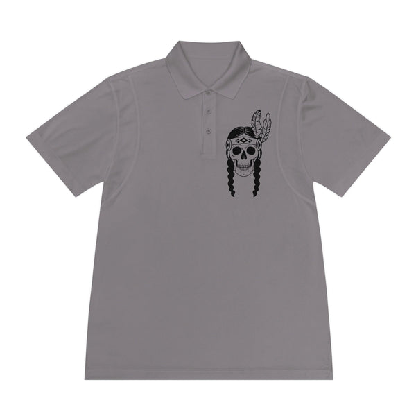 Men's Indian Skull Print Sport Polo Shirt