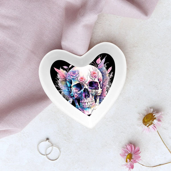 Colorful Skull Heart Shaped Jewlery Tray
