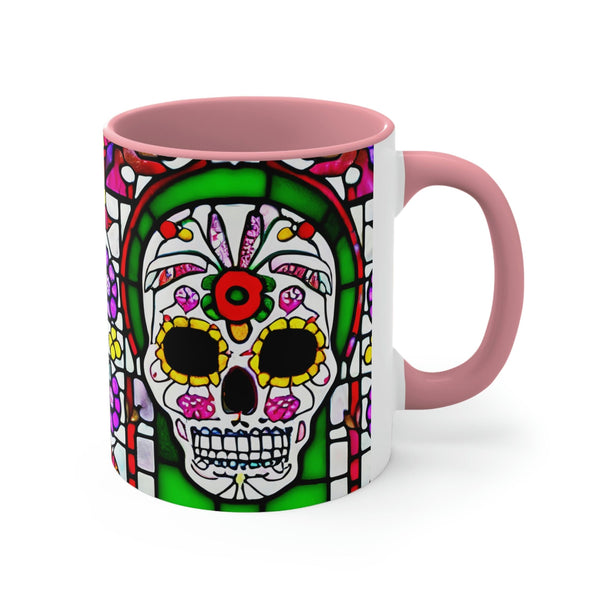 Skull Design Accent Coffee Mug, 11oz 6 Colors
