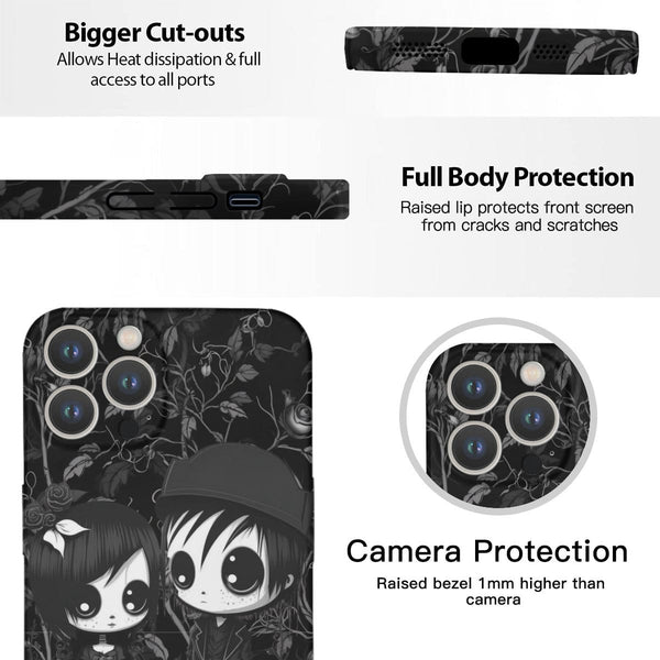 Gothic Couple iPhone 14 UV Print 3 Caremas Protective Mobile Case