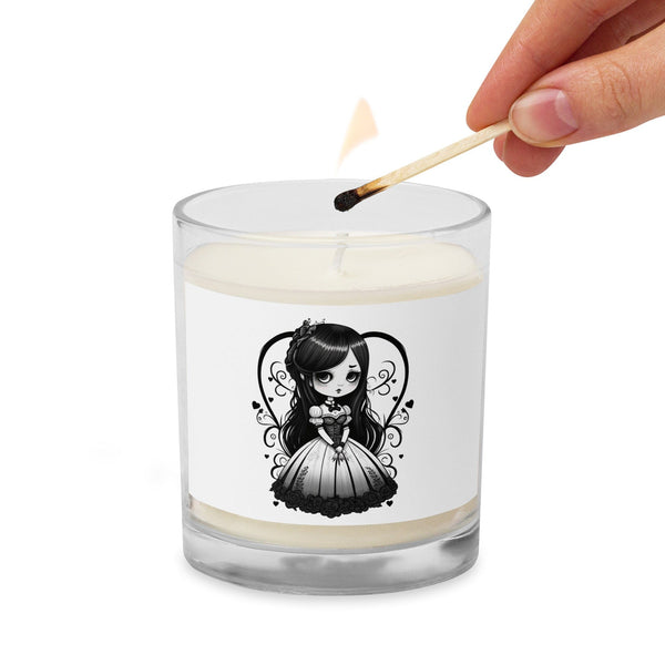 Gothic Girl Heart Glass Jar Soy Wax Candle