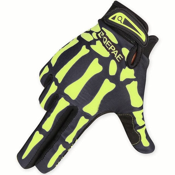 Racing Full Finger Skull 🧤 💀 Bicycle Gloves - Skull Clothing and Accessories Skull only Merchandise