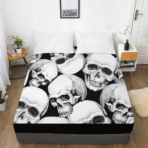Many Skulls Fitted With Elastic Bed Sheet - Skull Clothing and Accessories Skull only Merchandise