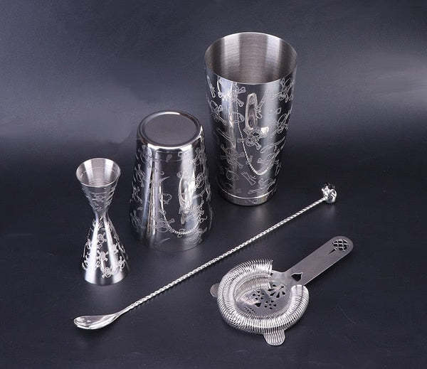 Skull Weighted Boston Cocktail Shaker Bar Set - Skull Clothing and Accessories Skull only Merchandise