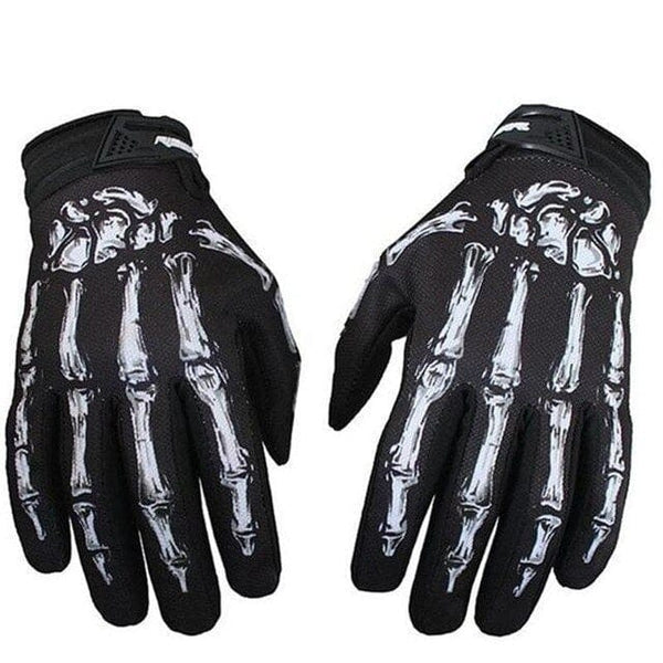 Skull Cycling Gloves Full Finger Silica Gel MTB Bike Gloves - Skull Clothing and Accessories Skull only Merchandise