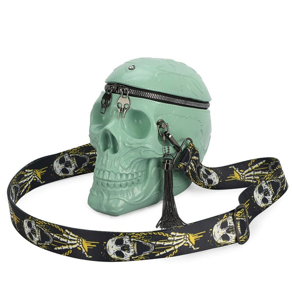 Skull Head Black Shoulder Cross body Messenger Bag - Skull Clothing and Accessories Skull only Merchandise