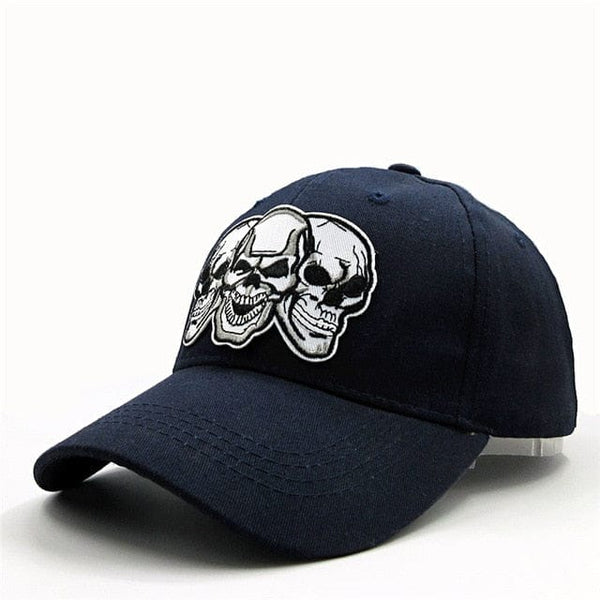 Skull Embroidery Cotton Baseball Cap Adjustable Snapback - Skull Clothing and Accessories Skull only Merchandise