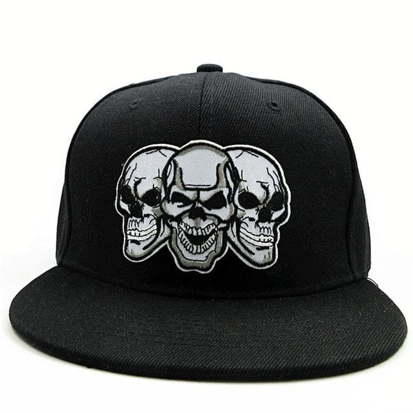 Skull Embroidery Cotton Baseball Cap Adjustable Snapback - Skull Clothing and Accessories Skull only Merchandise