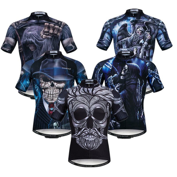 Skull Cycling Jersey Breathable Quick Dry Shirt - Skull Clothing and Accessories Skull only Merchandise