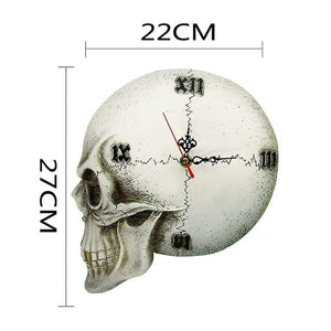 Skull Wall Clock Home Decor Roman Numerals