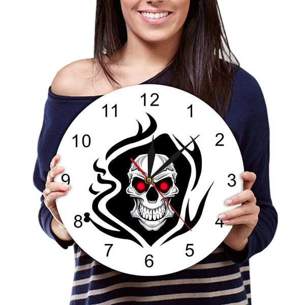 Vintage Evil Skull Head Modern Wall Clock Home Decoration - Skull Clothing and Accessories Skull only Merchandise