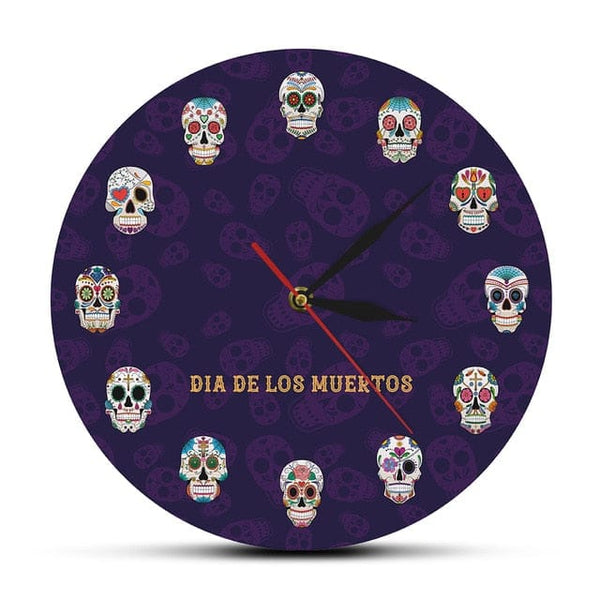 Mexican Skull Wall Clock - Skull Clothing and Accessories Skull only Merchandise