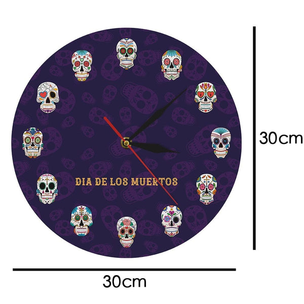 Mexican Skull Wall Clock - Skull Clothing and Accessories Skull only Merchandise