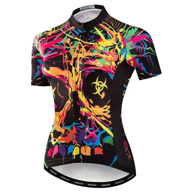 Women's Colorful Skull Cycling Jersey