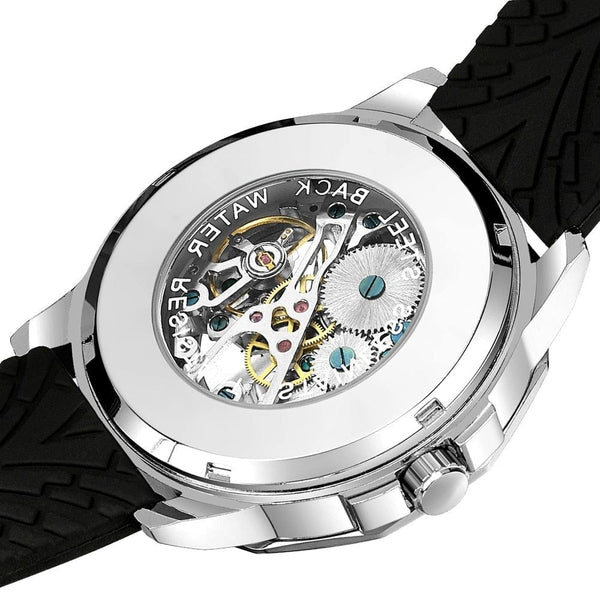 Skull Design Vintage Mechanical Watches Silicone Strap
