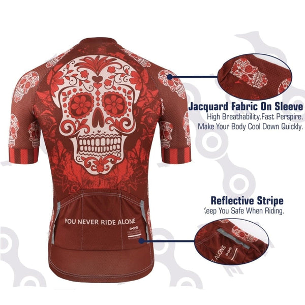 Unique Purple Skull Bike Sportswear Bicycle Shirt