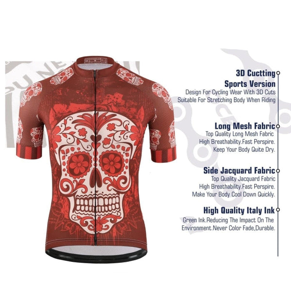 Unique Purple Skull Bike Sportswear Bicycle Shirt