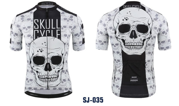 Unique Gray Skull Cycle Bike Sportswear Bicycle Shirt