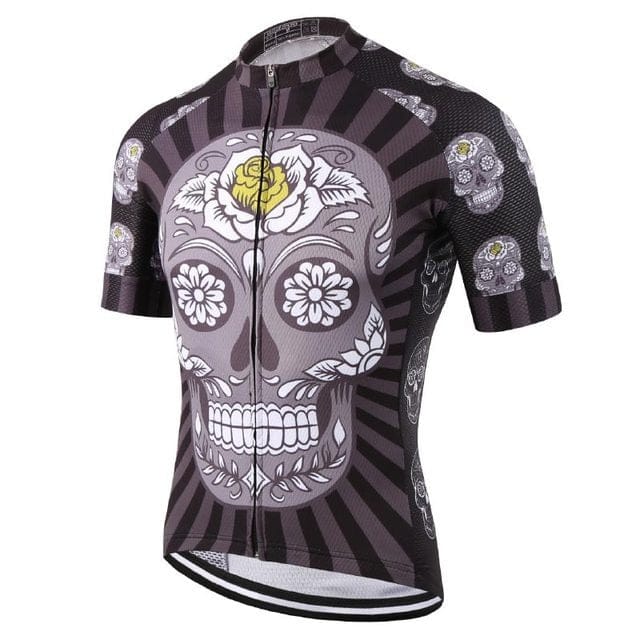 Unique Purple Skull Bike Sportswear Bicycle Shirt