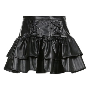 Women's Gothic Vintage Bandage High Waist Lolita Skirt