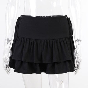 Women's E-girl High Waist Bandage Mini Skirt