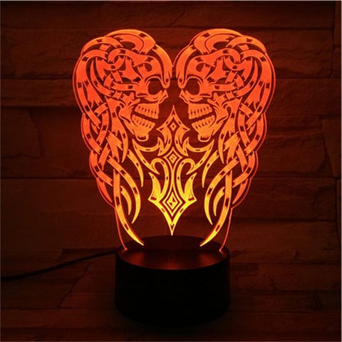 3D LED Color Changing Skull Table Lamp