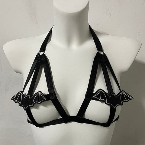 Bat Wings  Embroidery Patch Adjustable Cage Bra